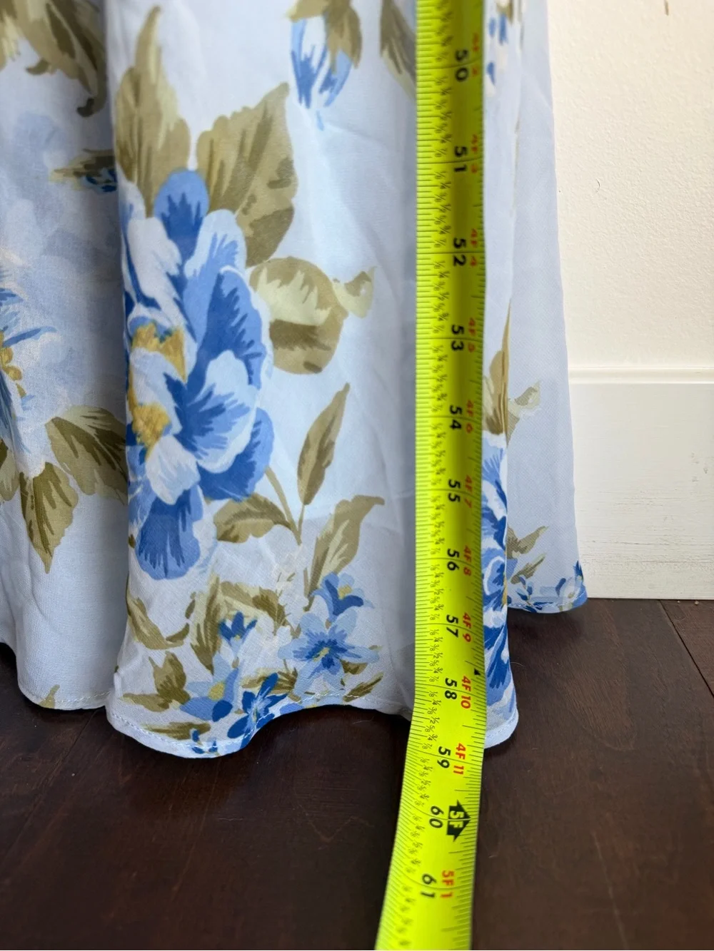 NWOT Lulu's Light Blue Floral Maxi Gown Dress Oh-So Romantic - Picture 8 of 10